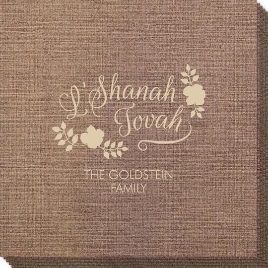 Floral L'Shanah Tovah Bamboo Luxe Napkins